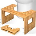 thumbnail image 1 of Taburete para inodoro King Pavonini Bamboo Squat de 18 cm y 23 cm, ajustable, 1 of 7