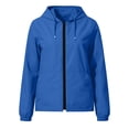 thumbnail image 5 of Enjoytime Rain Coats For Women Lightweight Waterproof Hooded Rain Jacket Outdoor Hiking Travel Windbreaker With Packable, 5 of 8