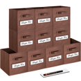 thumbnail image 1 of Artsdi Juego De 10 Cubos De Almacenamiento Plegables De Tela Con 10 Etiquetas, Tarjetas De Ventana Y Cestas Para Bolígrafos, Contenedores Para Estantes, Organizadores De Armario, Caja Para El Hogar Y, 1 of 1