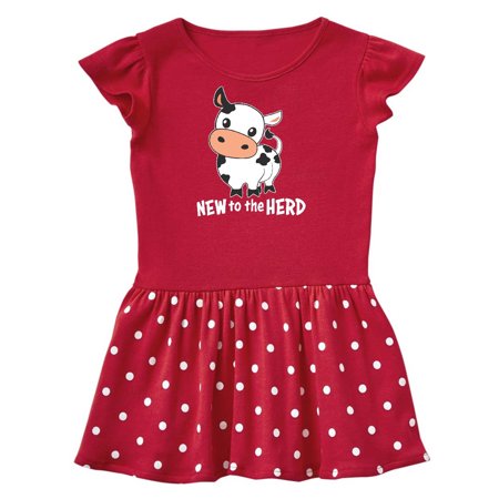 

Inktastic New to the Herd- cute cow Gift Toddler Girl Dress