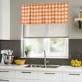 thumbnail image 5 of Orange Valances for Windows, Decorative Rod Pocket Window Valance Curtains, Country French Rustic Buffalo Plaid Modern Art Short Curtain Drapes for Kitchen/Living Room, 2 Panels, 42" W x 12" L, 5 of 8