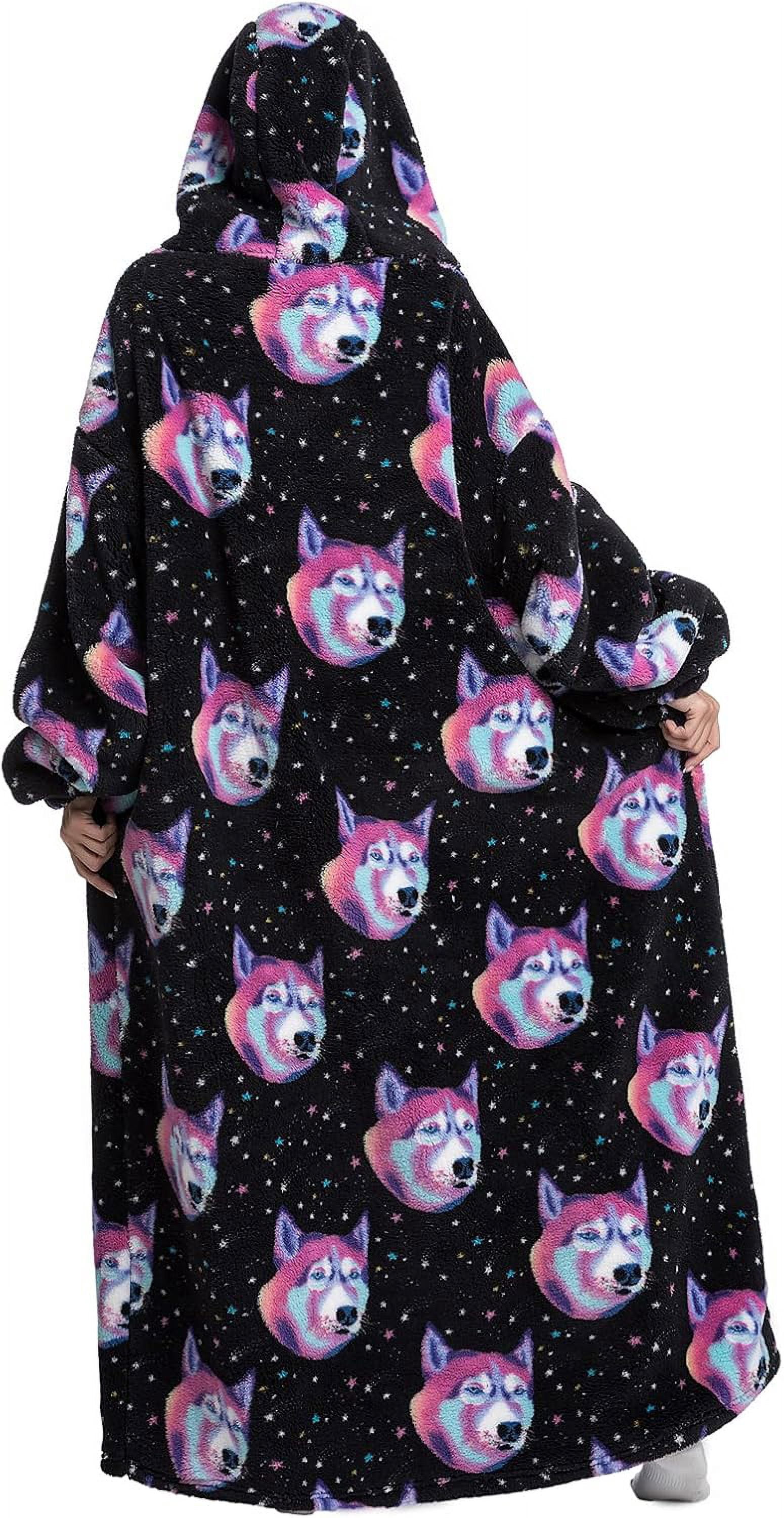 Oversized Blanket Hoodie,Adult Snuggle Fleece Wearable Blanket Fluffy Giant Hooded Sweatshirt