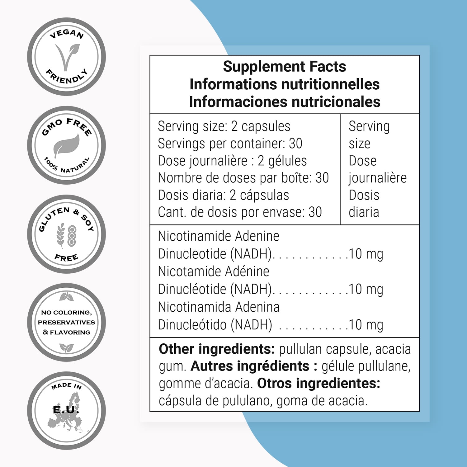 SuperSmart NADH – 5mg Per Day (Reduced Nicotinamide Adenine Dinucleotide) - NADH Supplement | Non-GMO & Gluten-Free - 60 Delayed Release Capsules