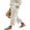 A White, variant on DOKOTOO Linen Cotton Pants Women Casual Lightweight Drawstring Pants Elastic Waist Pants with Pockets Size M