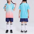 thumbnail image 2 of KPOPLK Boys Athletic Shorts Set - 2 Piece Dry Fit Boys Short Sleeve Shirt & Basketball Shorts - Activewear Gym Short Clothing Size 7-8 Years,Light Blue, 2 of 6