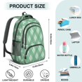 thumbnail image 5 of Green and White Checkered Pattern Backpack for School, Cute School Bag with Adjustable Shoulder Straps and Padded Back, 16.9"x12.6"x5.9", 5 of 5