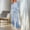 M_ Light Blue, variant on PRINxy Women's 2 Piece Printed Lapel Pajama Set, Long Sleeve Button Down Top with Long Pants, Soft Breathable All Season Casual Loungewear Sleepwear Watermelon Red S