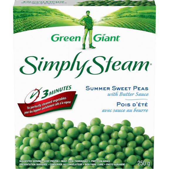 Green Giant Simply Steam* Summer Sweet Peas with Butter Sauce, 250 g