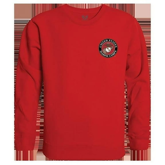 USMC Emblem Graphic Crewneck Sweatshirt, Red - 2XL