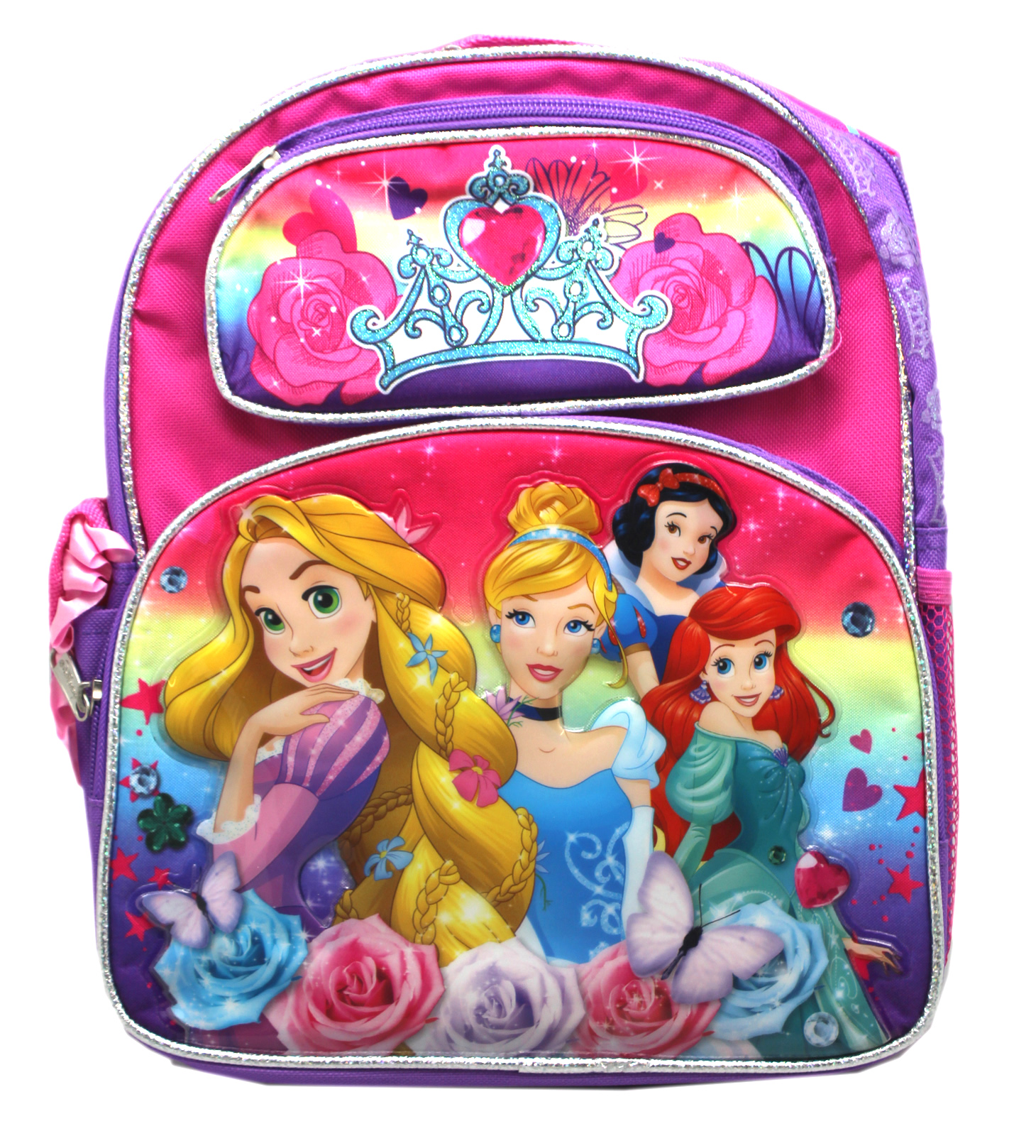 Disney Princess Floral Rainbow Small Size Kids Backpack (12in