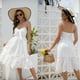 thumbnail image 4 of Cismea - Mini Vestido de Verano con Volantes Florales para Mujer, sin Mangas, con Lazo en El Hombro, LíNea Acampanada, Vestidos Cortos, Vestidos de Playa Cismea falda, 4 of 6