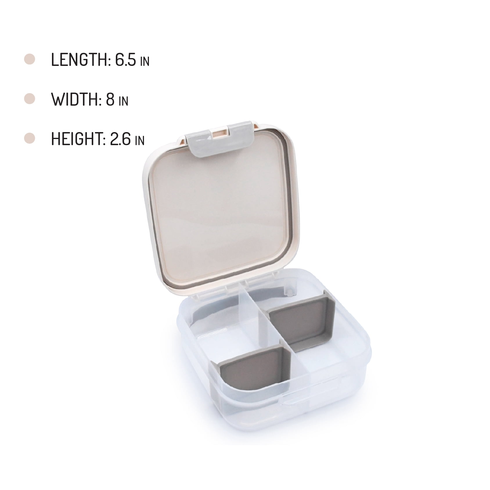 Melii Mini Lunchbox Food Storage Container, Warm Ivory & Grey