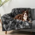 thumbnail image 2 of PetAmi WATERPROOF Dog Blanket For Large Dog, Calming Pet Blanket Bed Couch Cover Protector, Washable Sherpa Faux Fur Throw for Sofa Furniture Protection, Soft Fluffy 60x80 Tie-Dye Black, 2 of 9