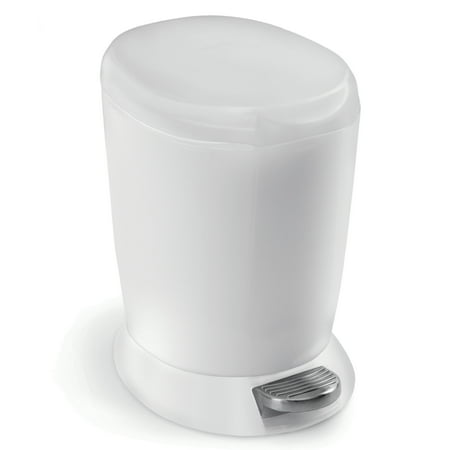 simplehuman Mini Step Trash Can, White Plastic, 6L Liters / 1.6 Gallons