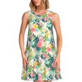 thumbnail image 1 of Balery Tropical Flowers Vestidos de verano para mujer con estampado: vestido holgado sin mangas, vestido playero informal y cómodo para días calurosos., 1 of 7