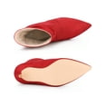 thumbnail image 4 of BLISSFUL STEP Women Pointy Toe Stiletto Heels Ankle Boots Red 10, 4 of 6
