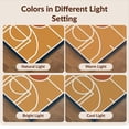 thumbnail image 7 of Design&I 8'x10' Washable Area Rug Orange Amber Court Design with Dark Border Interlocking Lines on Sport Layout for King Size Bedroom, Under Bed, Sleek Flatweave Pet Friendly, 7 of 7