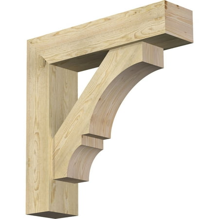 

Ekena Millwork 8 W x 34 D x 34 H Balboa Block Rough Sawn Bracket w/ Offset Brace Douglas Fir