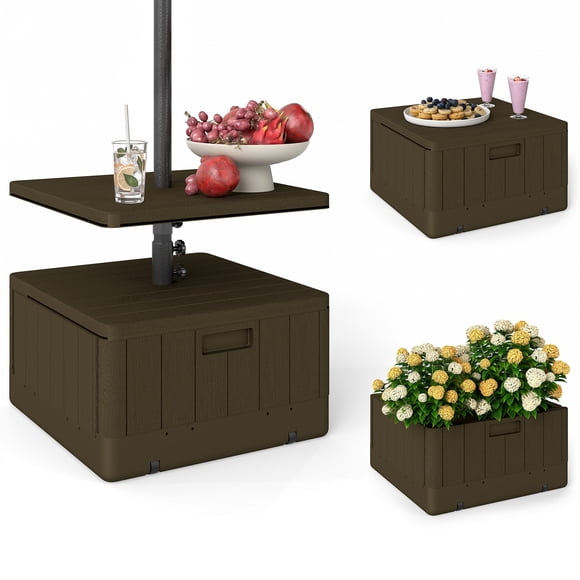 Outsunny Base Lestée pour Parasol de Patio avec Table, Base de Parasol avec Roues