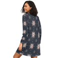 thumbnail image 2 of FORMRS Womens Long Sleeve Nightgowns Crew Neck Sleep Shirt Soft Pajamas Sizes S-3XL, Red Fireworks Pattern, 2 of 8