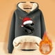 thumbnail image 2 of WILLBEST Sudadera con Capucha para Mujer, con Estampado de Letras Navideñas, de Lana Gruesa, Cálida para El Invierno Grande, 2 of 4