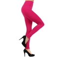 thumbnail image 2 of K-Cliffs Women's One Size Solid Color Seamless Fleece Lined Legging, Fuschia, 2 of 3