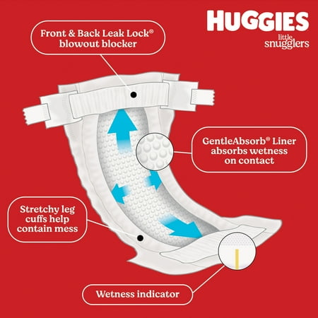 Huggies Little Snugglers Baby Diapers, Size Newborn (up to 10 lbs), 84 Count (Select for More)