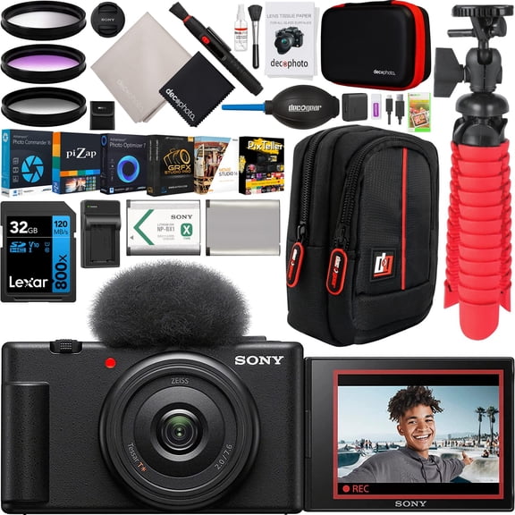 Cámara Sony ZV-1F Vlog 4K de 20,1 MP para creadores de contenido