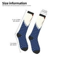 thumbnail image 2 of Daiia Sports Socks Vintage Blue Polka-dot Printed Novelty Crew Socks for Men Women Knee High Socks Cotton Socks Soft & Breathable Support Unisex Socks, 2 of 6