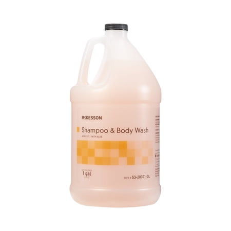 McKesson Shampoo and Body Wash with Collagen for Fragile Hair Hydrating & Moisturizing - Apricot Scent 1 Gallon Jug 1 Count