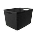 thumbnail image 5 of Curver Set of 4 Jute Basket Large Durable Resin Organization and Storage Basket Bin, Black, 5 of 10