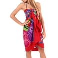 thumbnail image 3 of HAPPY BAY Women's Beachwear Summer Bikini Wraps Beach Wrap Swimwear Sarong Swim Cover up Skirt Bathing suit Swimsuit Pareo Coverups for Women One Size Red, Floral, 3 of 4