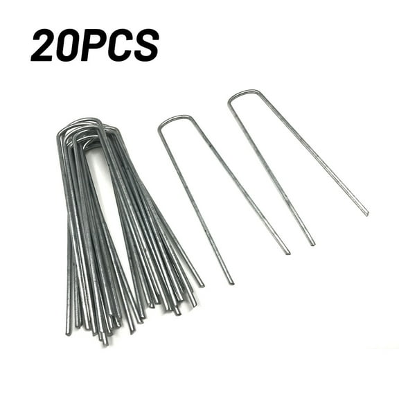 Ana Ground Stakes, Tent Nails, Ground Anchors Garden Staples Steel Galvanized Pegs, Heavy Duty U Landscape Pins for Camping Tents Trampoline Canopies Sheds Ports Gardening 12 Inch 20pack