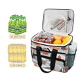 thumbnail image 2 of FORMRS Insulated Cooler Bag 24 Cans Capacity Soft Leakproof Lunch Box with Side Pockets, Gray Snow Houses, 2 of 7