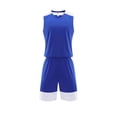 thumbnail image 5 of XINXIAOO Young Basketball Set 2PCS Boys Girls Youth Sports Uniform Lightweight Blue Tank Top and Shorts Breathable Quick Dry Training Uniform Sets, 5 of 5