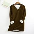 thumbnail image 2 of LEAVINGSUO Winter Clothes Woman Fashion Women's Comfortable Large Loose Raglan Top Thickened and Velvet Lamb Wool Warm Underlay, 2 of 4