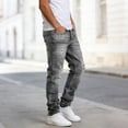 thumbnail image 7 of DDAPJ pyju Men's Ripped Skinny Jeans, Vintage Washed Stretch Slim Fit Streetwear Denim Pants with Pockets Gray S, 7 of 7