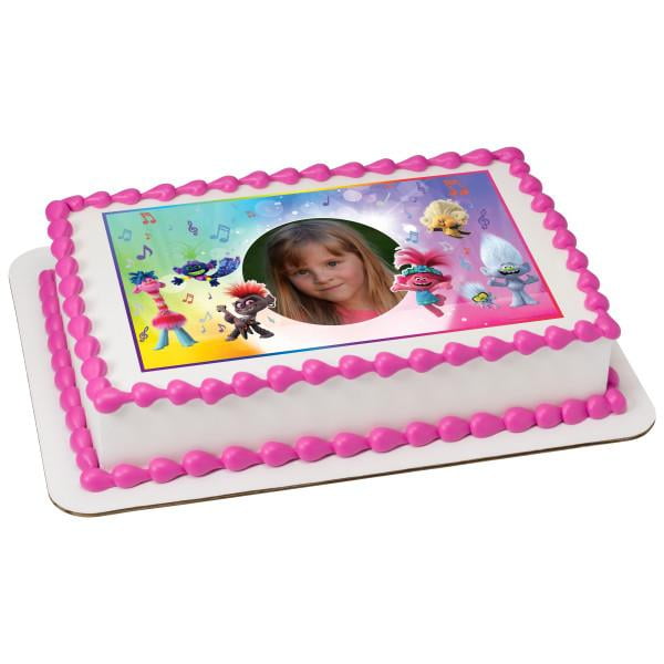 DreamWorks Trolls 2 Upbeat Edible Cake Topper Image Frame