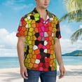thumbnail image 6 of Uemuo Colorful Tie Dye Stained Glass 1 Printed Regular Fit Short Sleeve Casual Hawaiian Shirt for Men,Aloha shirt,Tropical shirt,Floral print shirt,Vacation Beach shirt-XX-Large, 6 of 9