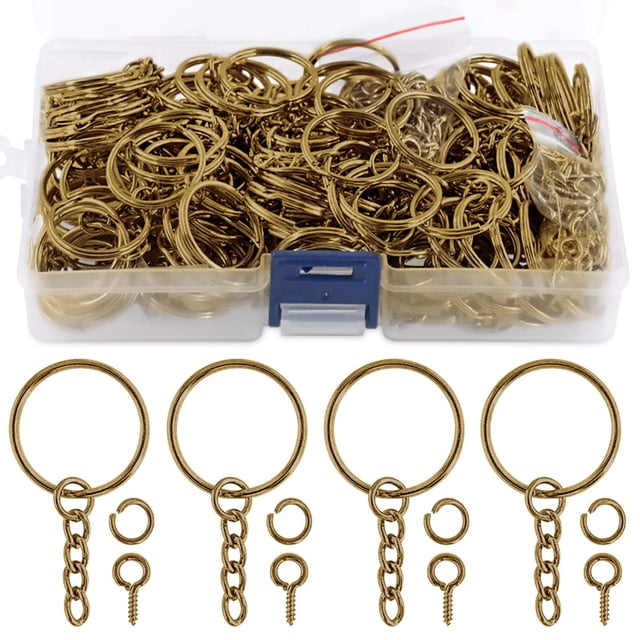 Kit de llaveros Swpeet, 450 unidades, bronce, 25 mm