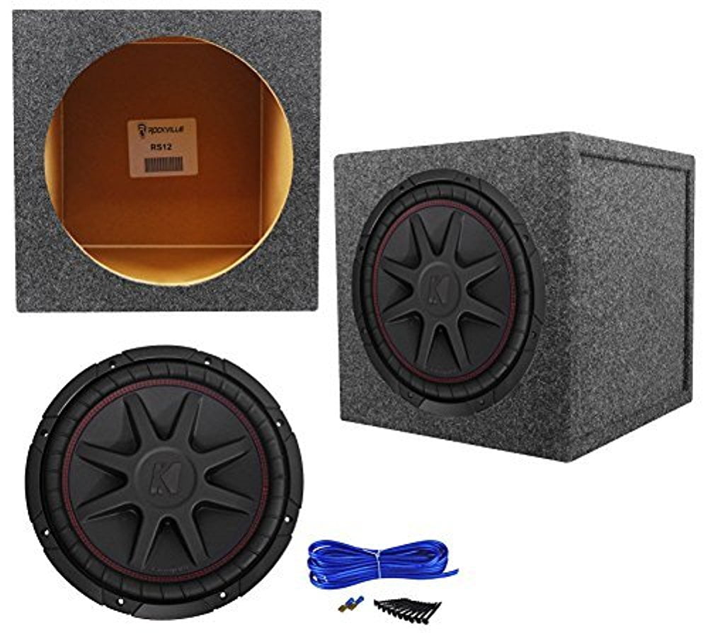 Kicker 43CVR122 COMPVR 12" 800 Watt Car Audio Subwoofer+Sealed Sub Box