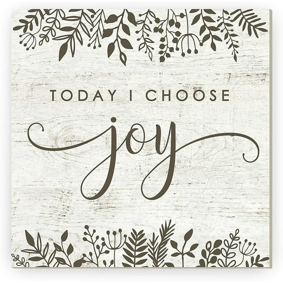 Today I Choose Joy Rustic Framed Wood Farmhouse Wall Sign 12x12 (Unframed)