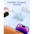 thumbnail image 6 of RORRY 3-in-1 Portable Charger, 5000mAh Small & Compact Power Bank, 15W Fast Charging Compatible with iPhone 14/13/12/11/XR/X, Apple Watch Series 9/Ultra2/8/Ultra/7/6/5/4/3, Blue, 6 of 7