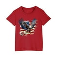 thumbnail image 5 of GERsome Girls American Flag Patriotic T Shirts 4th of July Short Sleeve Crewneck Summer Tshirts for Toddler Girls USA Flag Stars Stripes Graphic Tee, 5-6 Years, 5 of 6