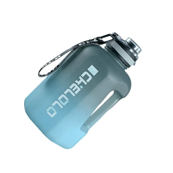 Soidarity Botella de agua de 2,2 l, hervidor degradado, jarra de plástico con marcador de tiempo, contenedor de almacenamiento, taza de Ropa Deportiva, Zapatos Negro degradado 2200ML