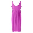 thumbnail image 5 of B91xZ Femmes Taille Maxi Robe Décontractée Sans Manches Longue Robe Split Maxi Summer Robe de Plage, Violet XL, 5 of 5