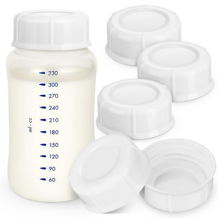 6 Pcs Narrow Baby Bottle Caps Plastic Universal Travel Bottle Caps Leakproof Easy to Clean Replacement Cup Lids White