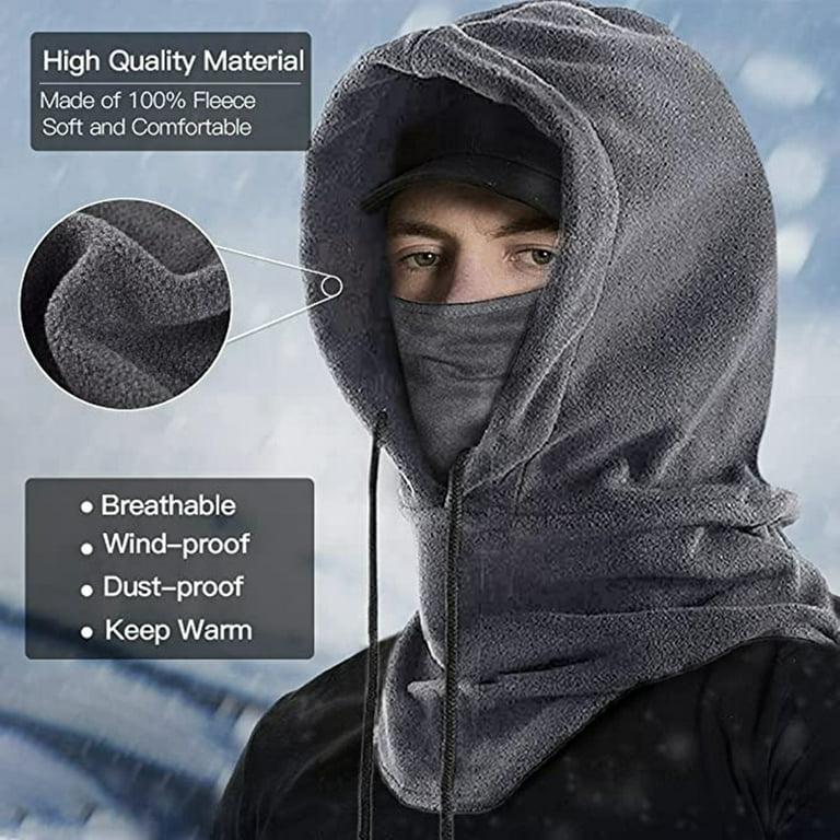 Heavy Fleece Unisex Balaclava Wind-Resistant Winter Face Mask,Fleece Cold  Weather Ski Mask