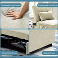 thumbnail image 6 of Aukfa Futon Sofa Bed Chair, 4 in 1 Pull Out Convertible Sleeper Chaise for Small Space Living - Beige, 6 of 8