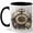 Black, variant on Moon Pocket Watch Coffee Mug, Celestial Floral Clock Mug, Vintage Timepiece Ceramic Mug, Starry Night Gift Cup, 11 oz